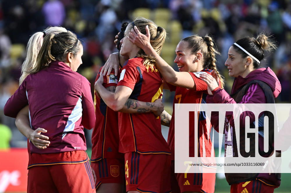 WWC23 QTR FINAL SPAIN NETHERLANDS, Spain celebrates their win over the Netherlands during the FIFA Women s World Cup 2023 Quarter Final soccer match between Spain and the Netherlands in Wellington, New Zealand, Friday, August 11, 2023. ( NO ARCHIVING, , NO USE IN BOOKS WITHOUT CONSENT WELLINGTON NEW ZEALAND