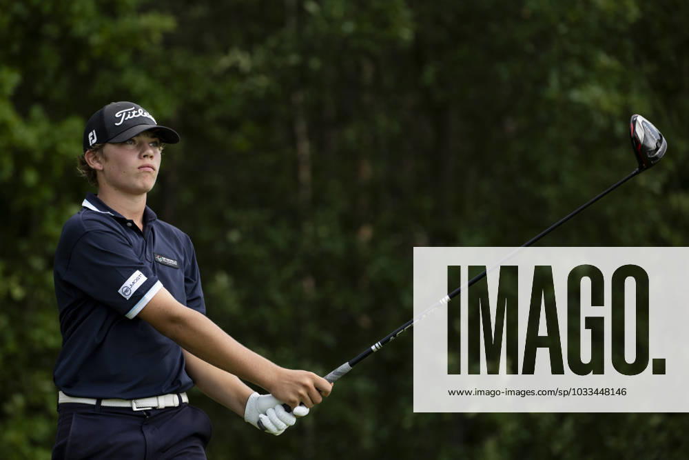 Louis Klein from Czech Republic in action during the Czech Open 2023 men s golf tournament, part of the Czech PGA, Golf Herren Tour, 1st round, on August 17, 2023, in Beroun, Czech Republic. (CTKxPhoto OndrejxDeml) CTKPhotoP2023081704448 CTKPhotoP2023081704448