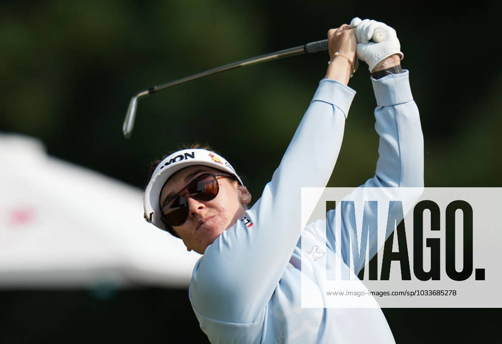 Hannah Green, of Australia, hits her tee shot on the 17th hole during the first round at the LPGA, Golf Damen CPKC Canadian Women s Open golf tournament, in Vancouver, on Thursday, August 24, 2023. Canada News - August 24, 2023 - ZUMAc35_ 20230824_zaf_c35_037