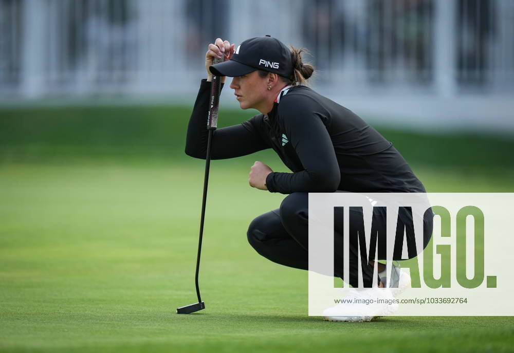 Linn Grant, of Sweden, lines up a putt on the 18th hole during the first round at the LPGA, Golf Damen CPKC Canadian Women s Open golf tournament, in Vancouver, on Thursday, August 24, 2023. Canada News - August 24, 2023 - ZUMAc35_ 20230824_zaf_c35_078