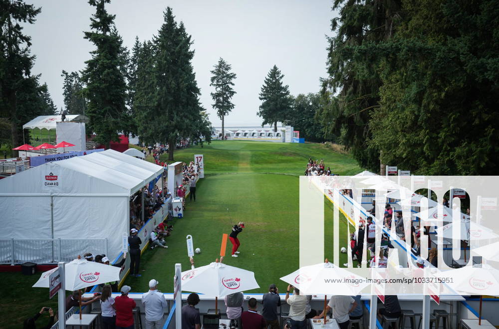 Brooke Henderson, of Canada, hits her tee shot on the 17th hole during the second round at the LPGA, Golf Damen CPKC Canadian Women s Open golf tournament, in Vancouver, on Friday, August 25, 2023. Canada News - August 25, 2023 - ZUMAc35_ 20230825_zaf_c35_036