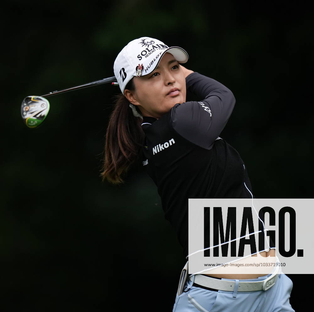 Jin Young Ko, of South Korea, hits her tee shot on the fourth hole during the second round at the LPGA, Golf Damen CPKC Canadian Women s Open golf tournament, in Vancouver, on Friday, August 25, 2023. Ko Jin Young - ZUMAc35_ 20230825_zaf_c35_063