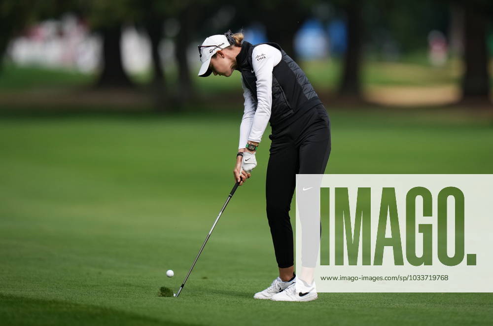 Nelly Korda, of the U.S. hits her second shot on the 18th hole during the second round at the LPGA, Golf Damen CPKC Canadian Women s Open golf tournament, in Vancouver, on Friday, August 25, 2023. Canada News - August 25, 2023 - ZUMAc35_ 20230825_zaf_c35_069