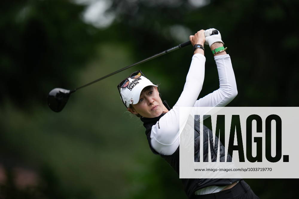 Nelly Korda, of the U.S. hits her tee shot on the fourth hole during the second round at the LPGA, Golf Damen CPKC Canadian Women s Open golf tournament, in Vancouver, on Friday, August 25, 2023. Canada News - August 25, 2023 - ZUMAc35_ 20230825_zaf_c35_071