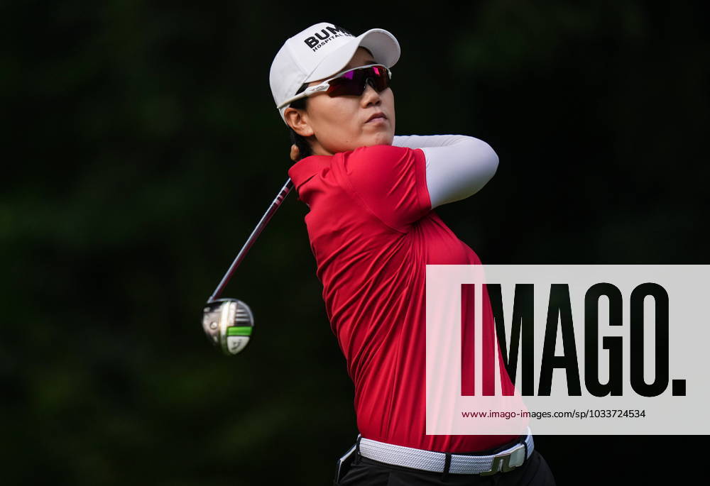Jeongeun Lee, of South Korea, hits her tee shot on the fourth hole during the second round at the LPGA, Golf Damen CPKC Canadian Women s Open golf tournament, in Vancouver, on Friday, August 25, 2023. Canada News - August 25, 2023 - ZUMAc35_ 20230825_zaf_c35_177