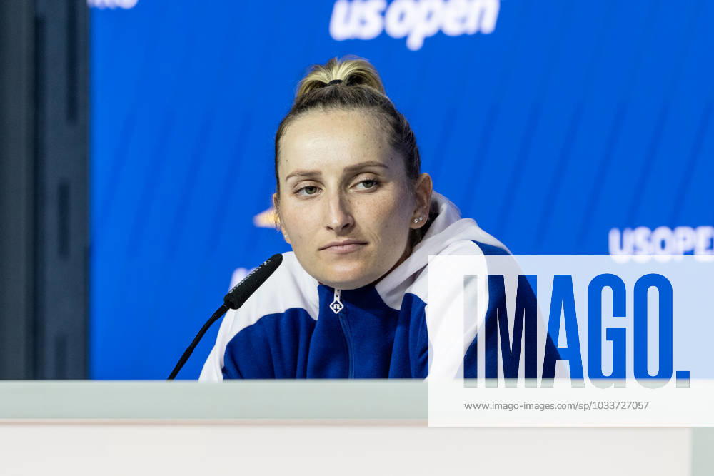 2023 US Open Player Media Day Marketa Vondrousova of Czechia speaks to press during US Open player media day ahead of start of tournament at Billy Jean King Tennis Center in New York New York New York United States