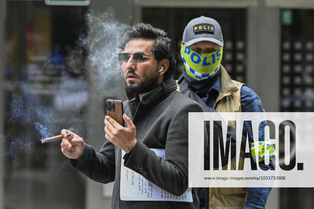 STOCKHOLM 20230826 Salwan Momika at Benny Fredriksson square, Stockholm, where he plans to burn the Koran on Saturday Stockholm Sweden