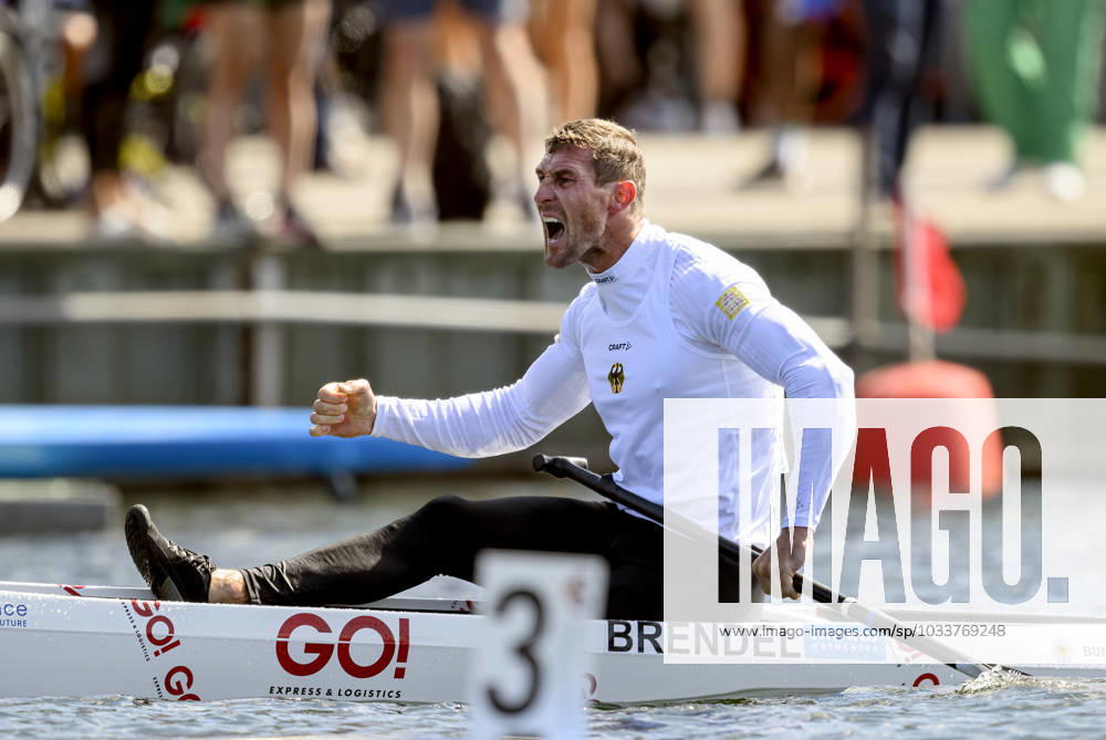 Cheers Sebastian BRENDEL GER 3 place final C1 M 1000, on 26 08 2023 Canoe Racing World Championships, from 23 08 27 08 2023 in Duisburg Germany Â