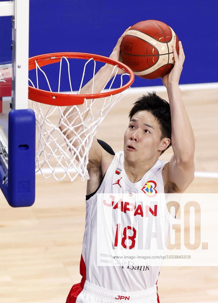 Basketball: World Cup Japan s Yudai Baba dunks during the first quarter of a FIBA Basketball World Cup Group E game against Finland at Okinawa Arena in Okinawa, southern Japan, on Aug. 27, 2023. A14AA0001803228P
