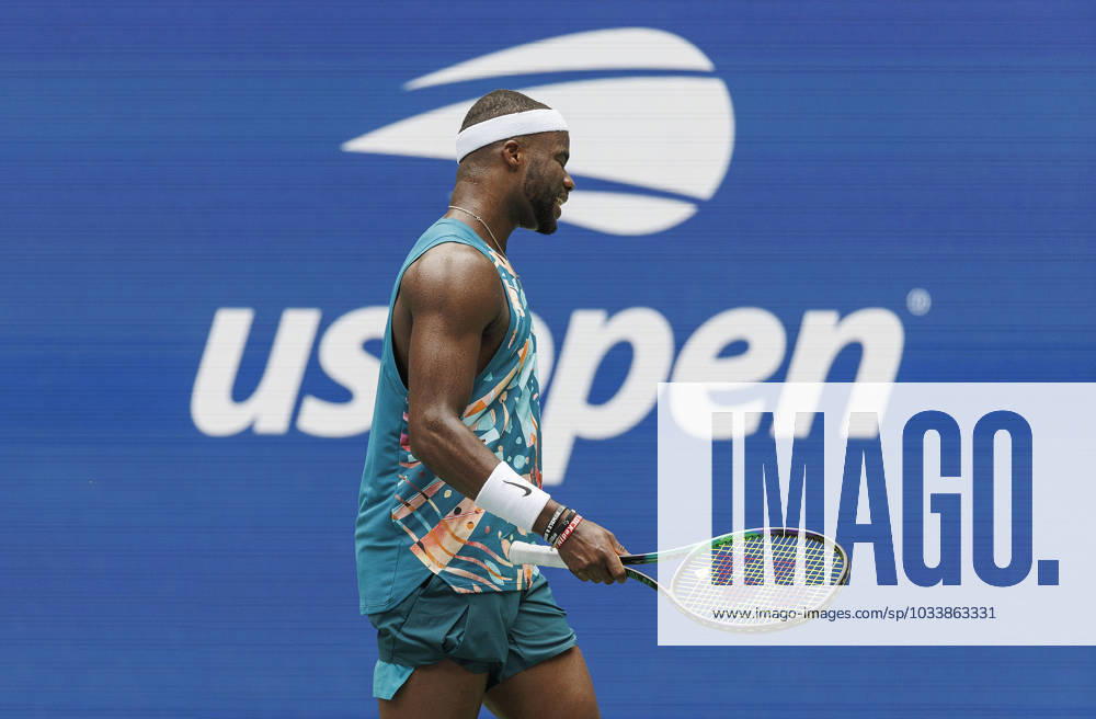 Frances Tiafoe reacts to a miss shot during Day 1 of the 2023 US Open held at the USTA Billie Jean King National Tennis Center on Monday August 28, 2023 in the Flushing neighborhood of the Queens borough of New York City. Tiafoe defeats Lerner Tien. JAVIER ROJAS PI Flushing Meadows USA - ZUMAp124 20230828_zaa_p124_043