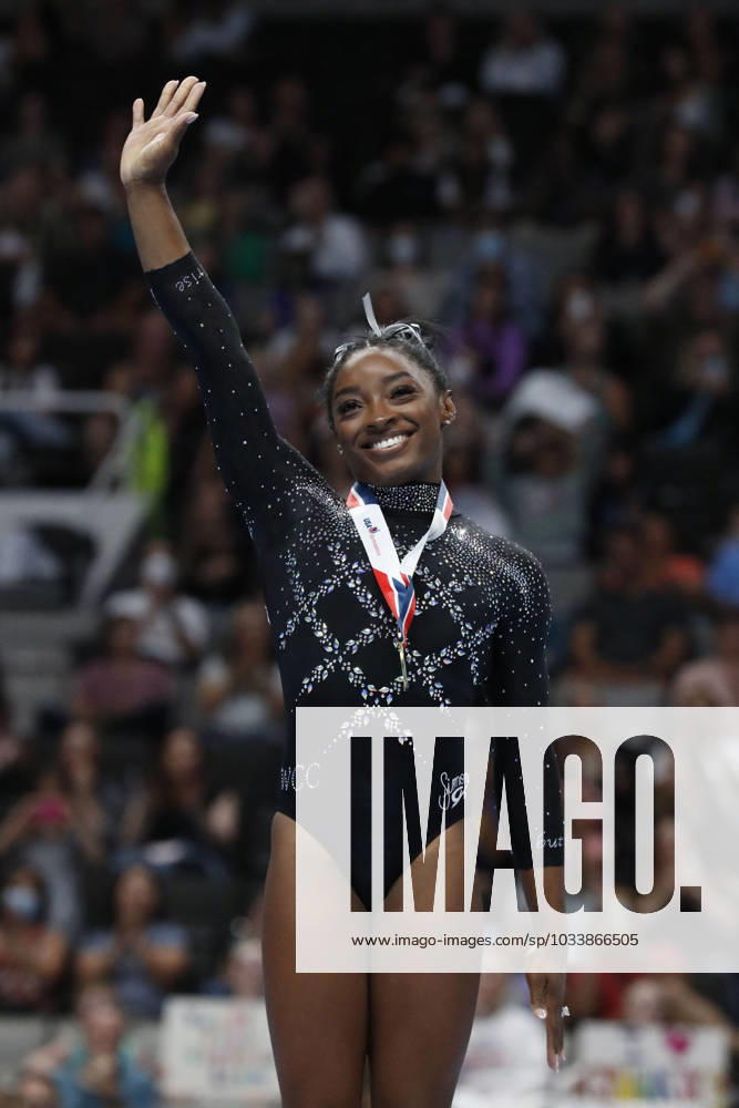 Bilder des Jahres 2023, Sport 08 August August 27, 2023, SAN JOSE, CALIFORNIA, USA: Simone Biles (224), womenÃ¢â‚¬â ¢s all-around national champion, placed first and won the gold medal on the balance beam at the 2023 Xfinity U.S. Gymnastics Championships at the SAP Center in San Jose, California on Sunday, August 27, 2023 SAN JOSE USA - ZUMAm117 20230827_zaf_m117_052