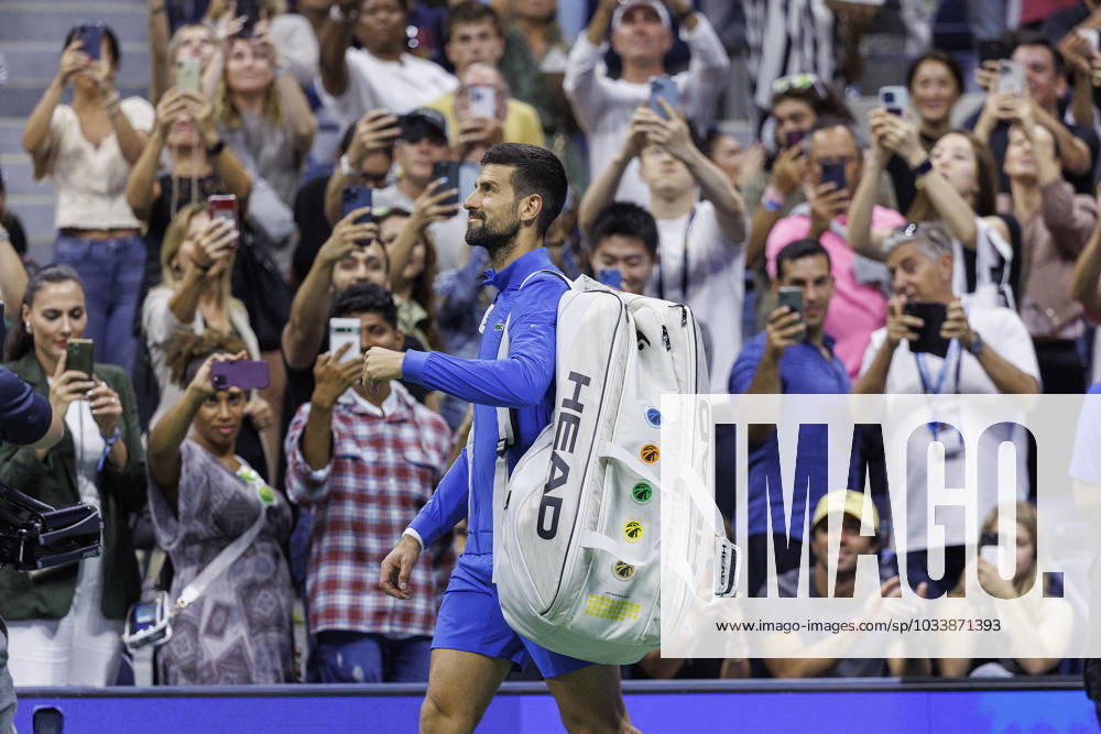 Novak Djokovic arrives for his match on Day 1 of the 2023 US Open held at the USTA Billie Jean King National Tennis Center on Monday August 28, 2023 in the Flushing neighborhood of the Queens borough of New York City. Novak Djokovic defeats Alexandre Muller on Day 1 of the 2023 U.S. Open Tennis JAVIER ROJAS PI Flushing Meadows USA - ZUMAp124 20230829_zaa_p124_004