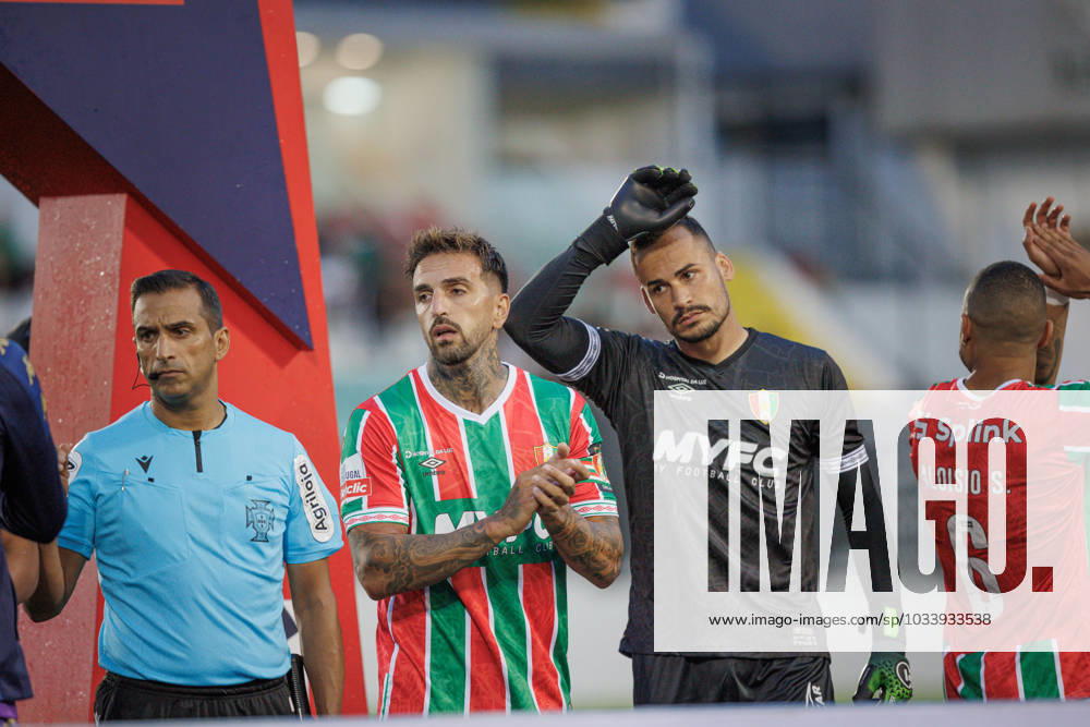 Miguel Lopes, Bruno Bolas during Liga Portugal 23 24 game between CF Estrela Amadora and GD Estoril Praia at Estadio Jose Gomes, Amadora, Lisbon, Portugal. (Maciej Rogowski) Lisbon Estadio Jose Gomes Portugal