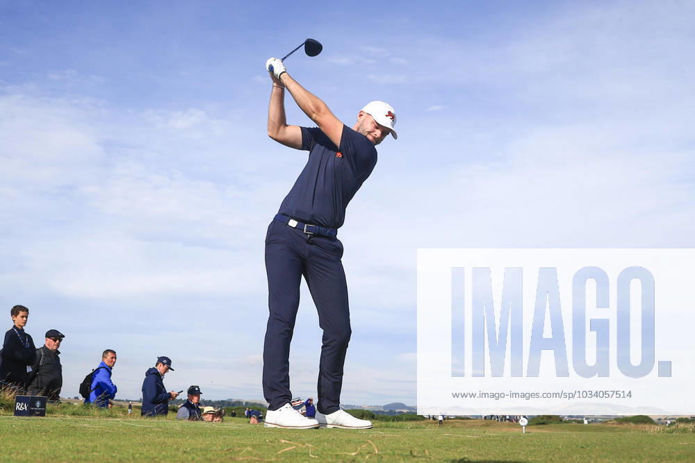 3rd September 2023; Old Course at St Andrews, St Andrews, Fife, Scotland; Walker Cup, Final Round; Liam Nolan of Great Britain and Ireland tees off on the sixth hole on the Old Course, St Andrews, during a foursomes match ActionPlus12550367 DavidxYoung