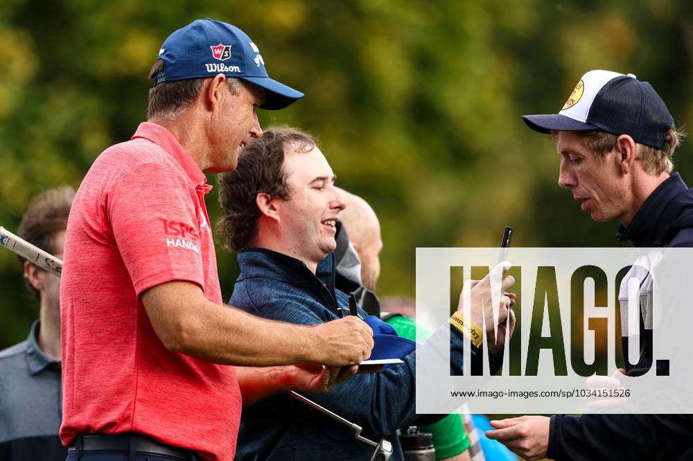 2023 Horizon Irish Open, The K Club, Kildare 6 9 2023 Padraig Harrington signs autographs and poses for a picture as he walks to the 7th Padraig Harrington signs autographs and poses for a picture as he walks to the 7th 6 9 2023