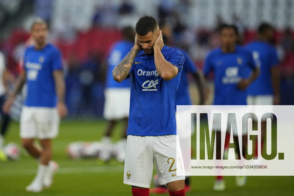 LUCAS HERNANDEZ (21) is focused prior to the UEFA EURO, EM, Europameisterschaft,Fussball 2024 European qualifier match between France and Republic of Ireland at Parc des Princes on September 07, 2023 in Paris, France. Paris France - ZUMAg253 20230907_zip_g253_004