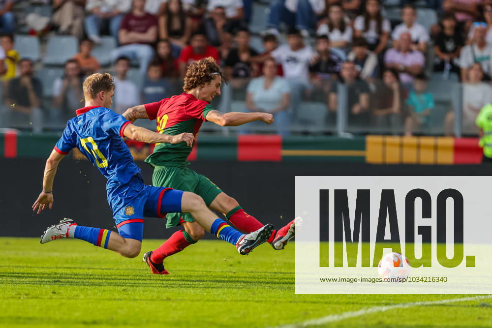 2025 U21, U 21 EURO Qualifying, EM, Europameisterschaft Portugal vs Andorra Pacos de Ferreira, Portugal, September, 8, 2023, 2025 U21 Euro Qualifying, Portugal vs Andorra at the Estadio Capital do Movel, Fabio Silva scores the second goal for Portugal, photography by @guelbergoes Pacos de Ferreira Portugal