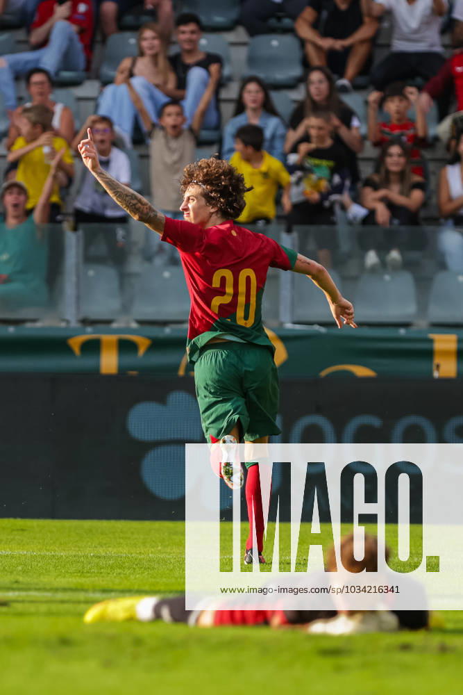 2025 U21, U 21 EURO Qualifying, EM, Europameisterschaft Portugal vs Andorra Pacos de Ferreira, Portugal, September, 8, 2023, 2025 U21 Euro Qualifying, Portugal vs Andorra at the Estadio Capital do Movel, Fabio Silva scores the second goal for Portugal, photography by @guelbergoes Pacos de Ferreira Portugal
