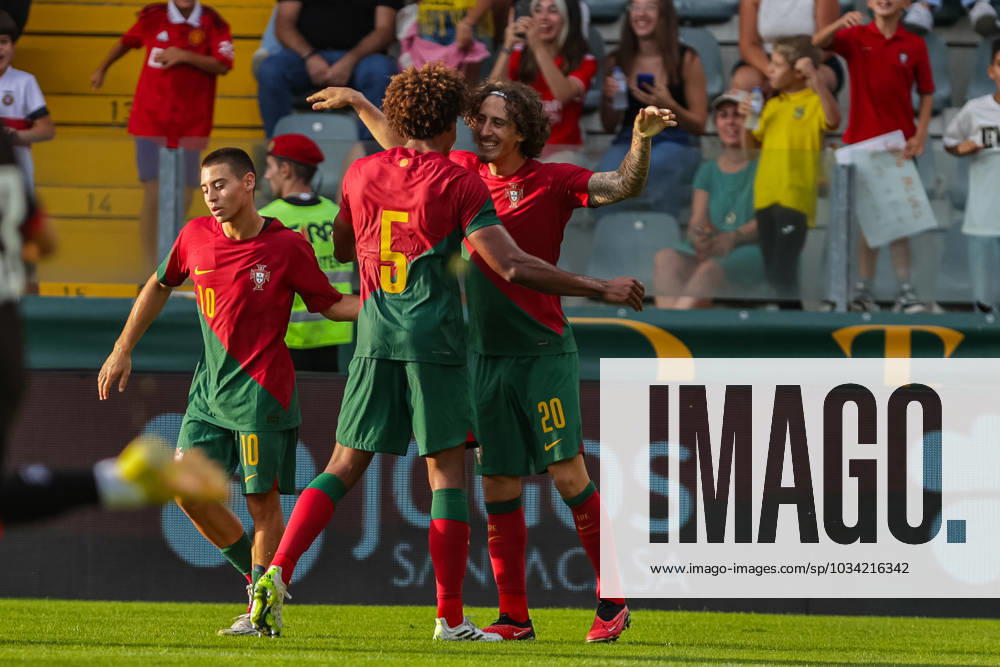 2025 U21, U 21 EURO Qualifying, EM, Europameisterschaft Portugal vs Andorra Pacos de Ferreira, Portugal, September, 8, 2023, 2025 U21 Euro Qualifying, Portugal vs Andorra at the Estadio Capital do Movel, Fabio Silva (R) scores the second goal for Portugal, photography by @guelbergoes Pacos de Ferreira Portugal