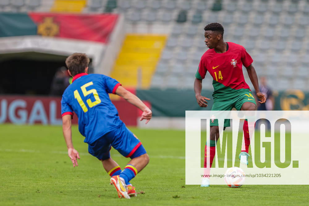 2025 U21, U 21 EURO Qualifying, EM, Europameisterschaft Portugal vs Andorra Pacos de Ferreira, Portugal, September, 8, 2023, 2025 U21 Euro Qualifying, Portugal vs Andorra at the Estadio Capital do Movel, Leonardo Buta, photography by @guelbergoes Pacos de Ferreira Portugal