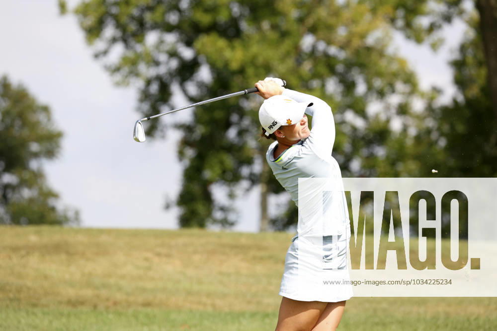 CINCINNATI, OH - SEPTEMBER 08: LPGA, Golf Damen golfer Linn Grant plays her tee shot on the 11th hole during the second round of the Kroger Queen City Championship on September 08, 2023, at the Kenwood Country Club in Cincinnati, Ohio. (Photo by Brian Spurlock Icon Sportswire) GOLF: SEP 08 LPGA Kroger Queen City Championship Icon230908064