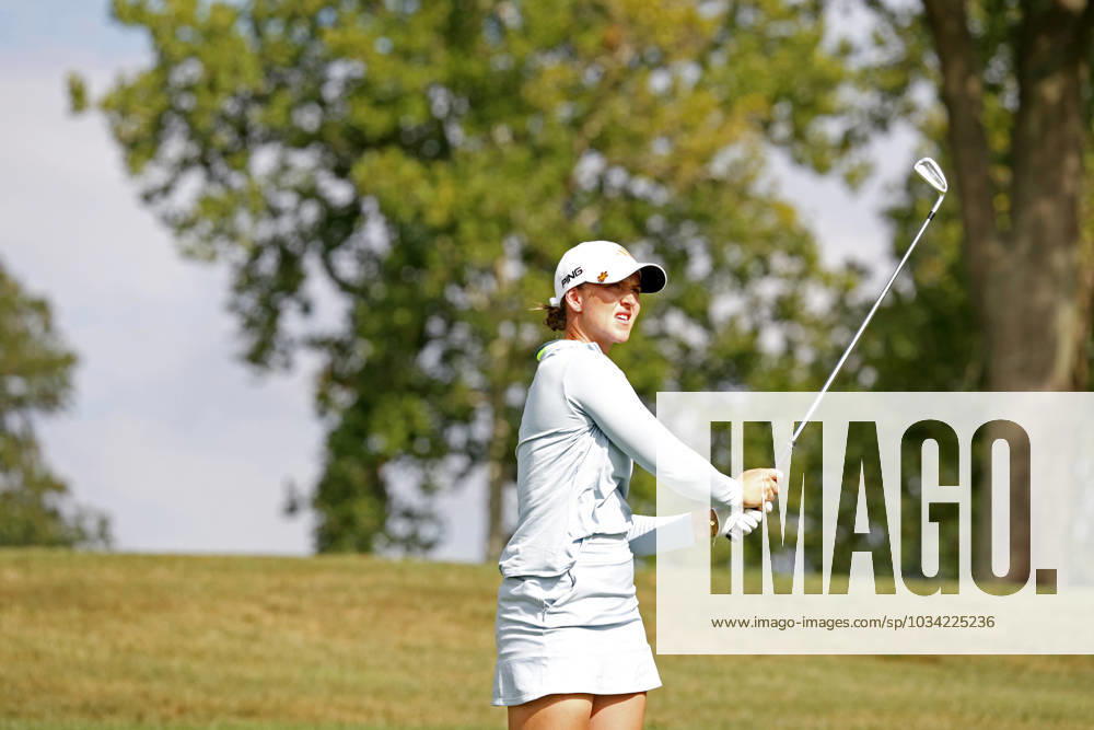 CINCINNATI, OH - SEPTEMBER 08: LPGA, Golf Damen golfer Linn Grant plays her tee shot on the 11th hole during the second round of the Kroger Queen City Championship on September 08, 2023, at the Kenwood Country Club in Cincinnati, Ohio. (Photo by Brian Spurlock Icon Sportswire) GOLF: SEP 08 LPGA Kroger Queen City Championship Icon230908065