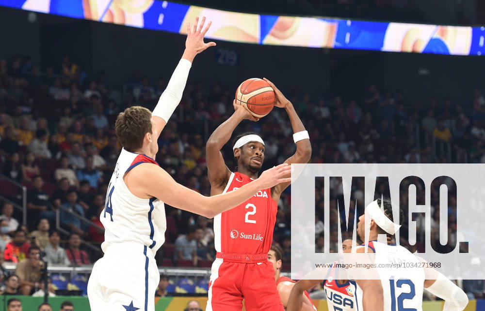 USA vs CANADA SHAI GILGEOUS - ALEXANDER, basketball player of Canada, at the FIBA World Cup match against USA, for 3rd place, at MOA Arena. Manila, 10.09.2023. photo: Nebojsa Parausic MN press photo BASKETBALL, FIBA, WORLD CUP, USA, CANADA Manila MOA Arena Philippines