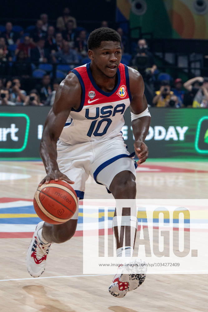 FIBA World Cup Basketball 3rd 4th playoff U.S.A. vs Canada at the Mall of Asia Arena Manila Philippines. USAs Anthony Edwards in action Manila Philippines - ZUMAr144 20230910_zap_r144_005