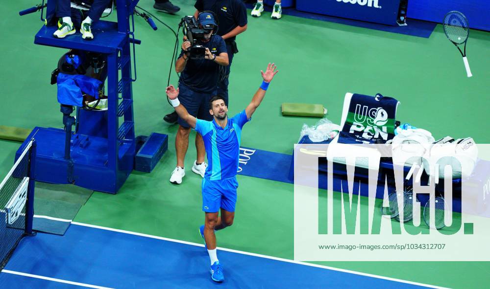 KW36 Mandatory Credit: Photo by Javier Garcia Shutterstock (14086652el) Novak Djokovic celebrates winning the Men s Final US Open Championships 2023, Day Fourteen, USTA National Tennis Center, Flushing Meadows, New York, USA - 10 Sep 2023 US Open Championships 2023, Day Fourteen, USTA National Tennis Center, Flushing Meadows, New York, USA - 10 Sep 2023