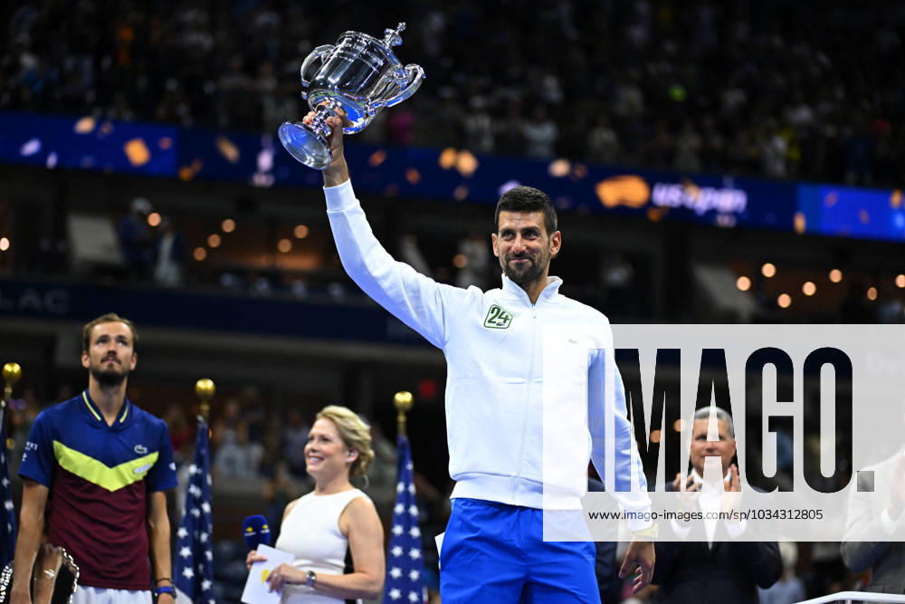 US Open - Djokovic Wins 24th Grand Slam Title Novak Djokovic (SRB) wins his 24th Grans Slam at the 2023 US Open at Billie Jean National Tennis Center in New York City, NY, USA, on September 10, 2023. Photo by Corinne Dubreuil ABACAPRESS.COM New York City NY United States