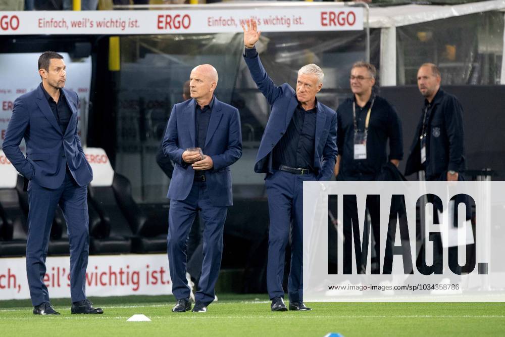 National coach Didier DESCHAMPS FRA , waves to the fans, football friendly match, Germany GER France FRA 2 1 on 12 09 2023 in Dortmund Germany Â