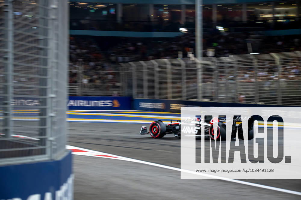 MARINA BAY, SINGAPORE: Nico Hulkenberg, racing for the Haas F1 team during the 2023 Formula 1 Singapore Grand Prix at the Marina Bay Street Circuit in Marina Bay, Singapore