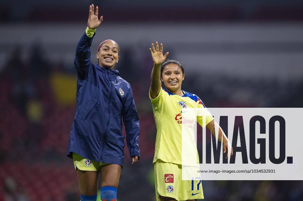 Liga MX Femenil Apertura 2023 America 2-1 Guadalajara Noemi Granados and Maria Mauleon of America during the game America vs Guadalajara, corresponding to Round 11 of the Torneo Apertura 2023 of the Womens Liga BBVA MX, at Azteca Stadium, on September 17, 2023. <br><br> Noemi Granados y Maria Mauleon de America durante el partido America vs Guadalajara, correspondiente a la Jornada 11 del Torneo Apertura 2023 de la Liga BBVA MX Femenil, en el Estadio Azteca, el 17 de Septiembre de 2023 CIUDAD DE MEXICO CDMX MEXICO