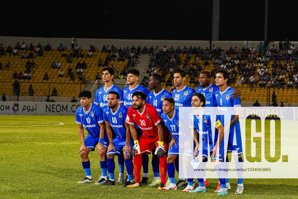 Iraq s Al-Quwa Al-Jawiya (Air Force)?? Iran s Sepahan - AFC Champions League in Erbil, Iraq - 18 Sep 2023 Al-Jawiya club players pose for a group photo during the first round of the AFC Champions League group stage matches between Iraq s Al-Quwa Al-Jawiya (Air Force) and Iran s Sepahan in Franso Hariri stadium in Erbil city, the capital of Iraq s northern autonomous Kurdistan region. Final score 2-2 Erbil Iraq