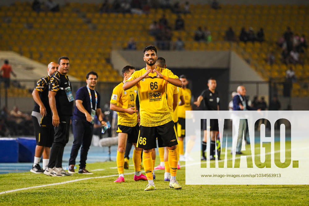 Iraq s Al-Quwa Al-Jawiya (Air Force)?? Iran s Sepahan - AFC Champions League in Erbil, Iraq - 18 Sep 2023 Sepahan s player 66 Mohammad Ghorbani celebrate after scoring a goal during the first round of the AFC Champions League group stage matches between Iraq s Al-Quwa Al-Jawiya (Air Force) and Iran s Sepahan in Franso Hariri stadium in Erbil city, the capital of Iraq s northern autonomous Kurdistan region. Final score 2-2 Erbil Iraq