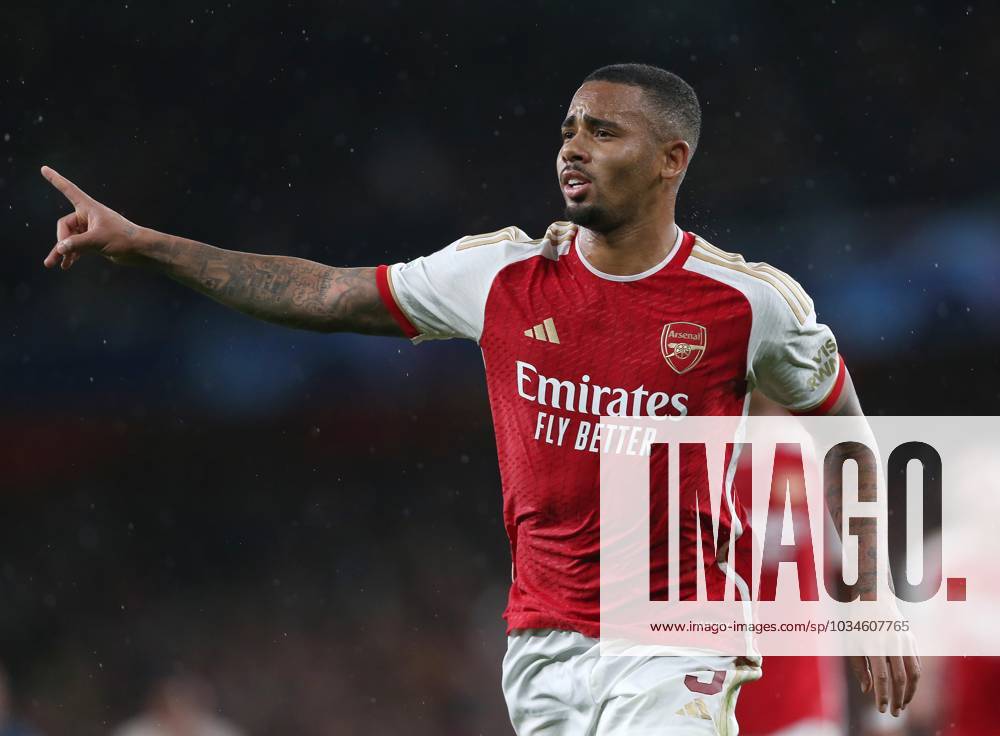 Arsenal v PSV Eindhoven, UEFA Champions League, Group B, Emirates Stadium, London, UK. - 20th September 2023. GOAL 3-0, Gabriel Jesus of Arsenal goal celebration. - Arsenal v PSV Eindhoven, UEFA Champions League, Group B, Emirates Stadium, London, UK. - 20th September 2023. London Emirates Stadium UK
