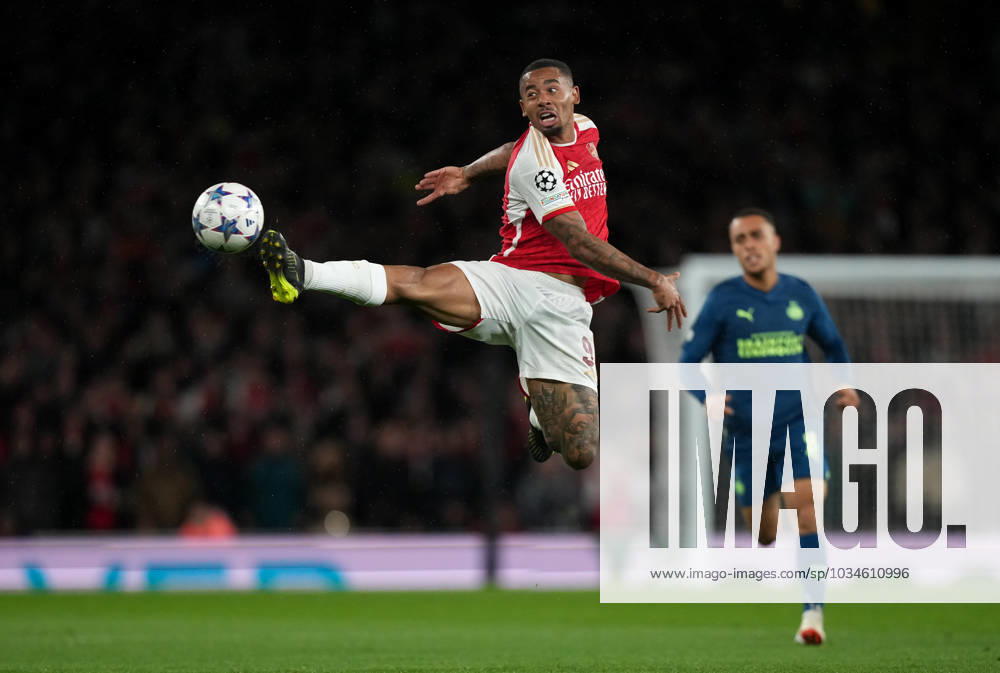 Gabriel Jesus of Arsenal during the UEFA Champions League match between Arsenal and PSV Eindhoven at the Emirates Stadium, London, England on 20 September 2023.