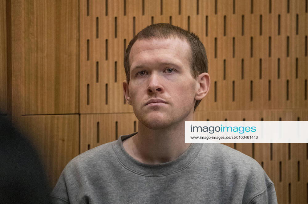 Brenton Tarrant lists as Crown prosecutor Mark Zarifeh delivers his submission during day four of the sentencing of Brenton Tarrant at the High Court in Christchurch, New Zealand, Thursday, August 27, 2020 Tarrant is being sentenced on 51 counts of murder, 40 counts of attempted murder and one terroris Poolfoto AAPIMAGE ,