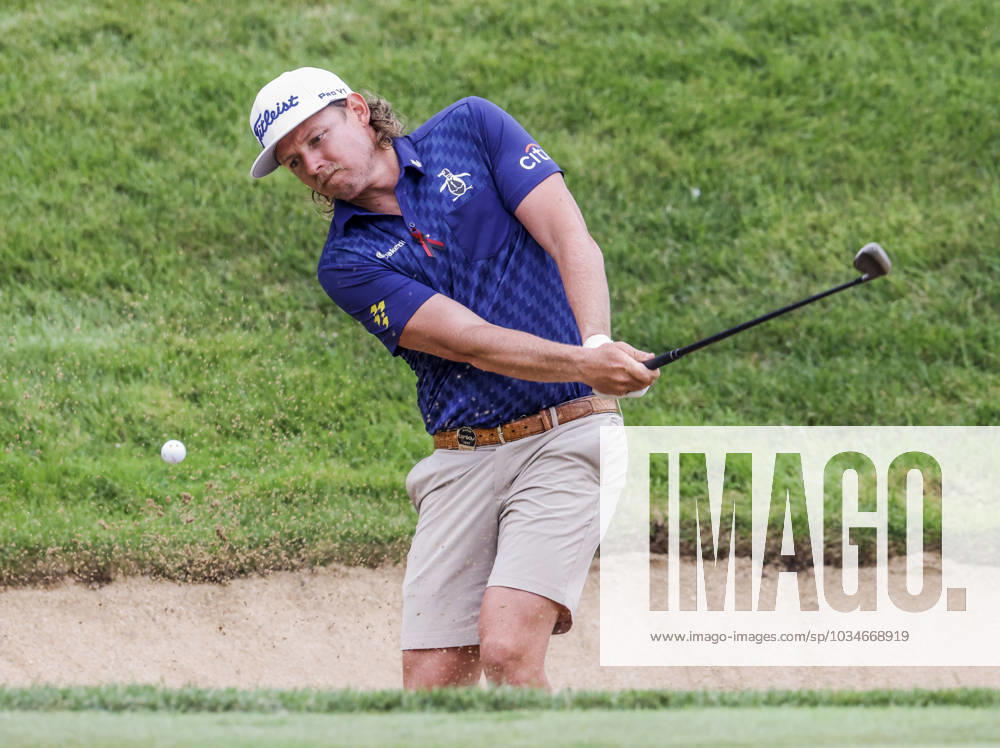 Cam Smith of Australia hits from a sand trap by the sixteenth green during the first round of the 2023 LIV Golf League tournament at Rich Harvest Farms in Sugar Grove, Illinois, on Friday September 22, 2023. Tournament play runs from September 22nd through the 24th. SGI20230922811 TANNENxMAURY