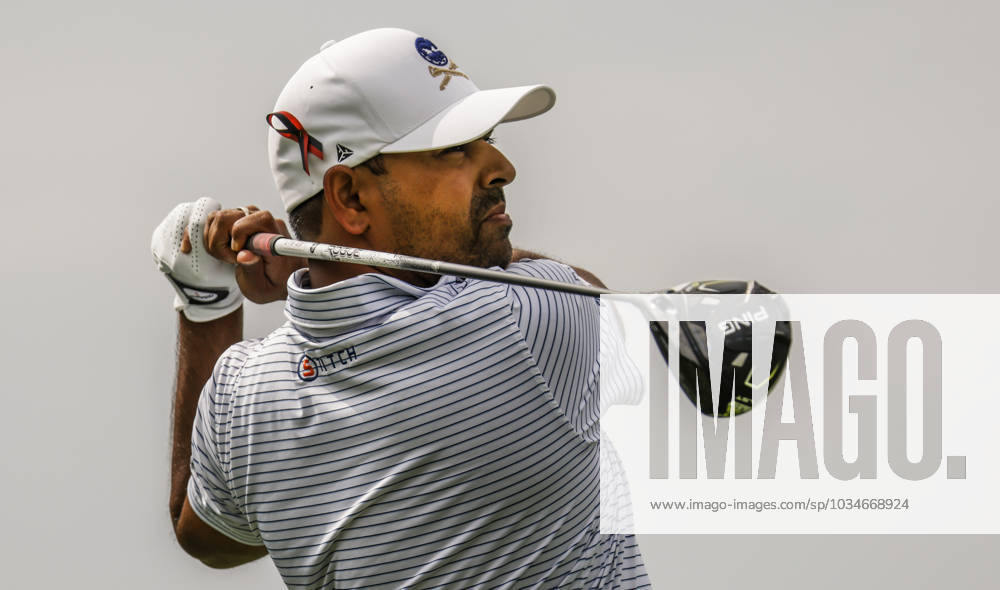 Anirban Lahiri of India hits his tee shot on the sixteenth hole during the first round of the 2023 LIV Golf League tournament at Rich Harvest Farms in Sugar Grove, Illinois, on Friday September 22, 2023. Tournament play runs from September 22nd through the 24th. SGI20230922815 TANNENxMAURY