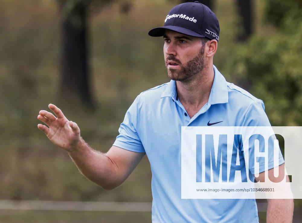 Matthew Wolff of the US reacts after sinking his putt on the fifteenth green during the first round of the 2023 LIV Golf League tournament at Rich Harvest Farms in Sugar Grove, Illinois, on Friday September 22, 2023. Tournament play runs from September 22nd through the 24th. SGI20230922822 TANNENxMAURY