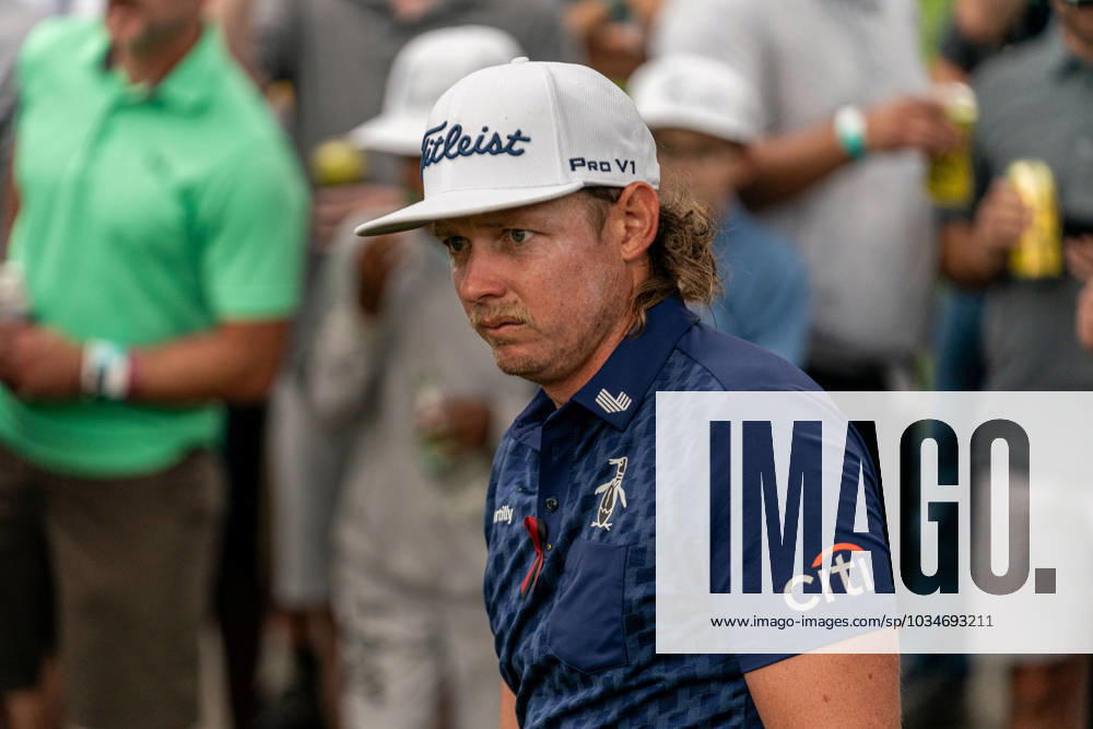 SUGAR GROVE, IL - SEPTEMBER 23: Cameron Smith watches his shot during the Chicago stop of the LIV Golf tournament on September 22, 2023, at Rich Harvest Farms in Sugar Grove, IL (Photo by Ben Hsu Icon Sportswire) GOLF: SEP 23 LIV Golf Chicago Icon224230922017