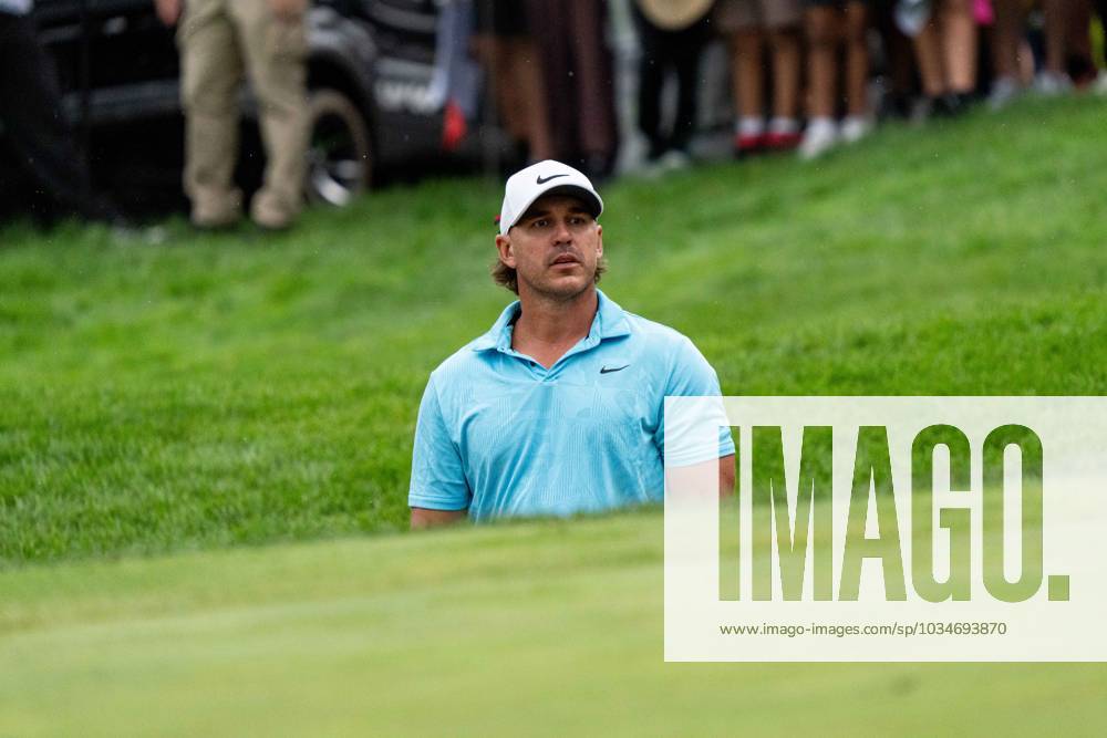 SUGAR GROVE, IL - SEPTEMBER 23: Brooks Koepka watches his shot during the Chicago stop of the LIV Golf tournament on September 22, 2023, at Rich Harvest Farms in Sugar Grove, IL (Photo by Ben Hsu Icon Sportswire) GOLF: SEP 23 LIV Golf Chicago Icon224230922044