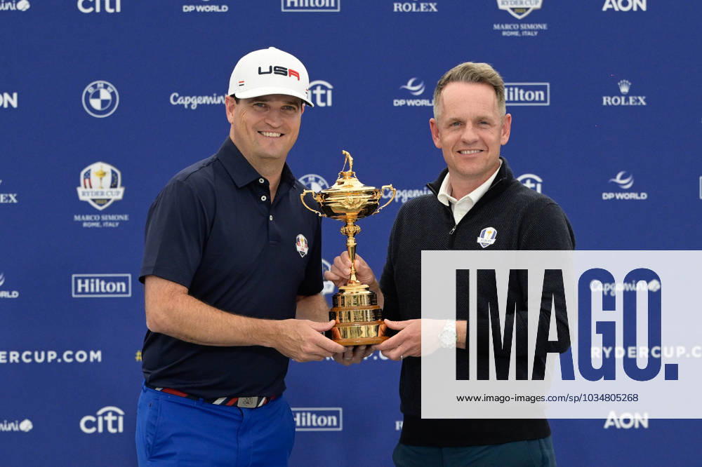 Zach Johnson (USA) Luke Donald (ENG) during the USA an Europe Ryder Cup 2023 captains press conference, PK, Pressekonferenz at Marco Simone Golf & Country Club on September 25, 2023 in Rome, Italy.