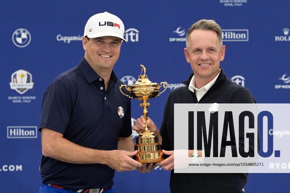 Zach Johnson (USA) Luke Donald (ENG) during the USA an Europe Ryder Cup 2023 captains press conference, PK, Pressekonferenz at Marco Simone Golf & Country Club on September 25, 2023 in Rome, Italy.