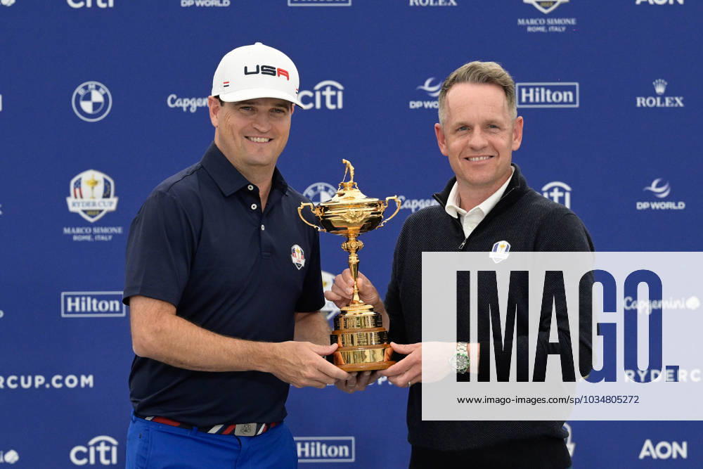 Zach Johnson (USA) Luke Donald (ENG) during the USA an Europe Ryder Cup 2023 captains press conference, PK, Pressekonferenz at Marco Simone Golf & Country Club on September 25, 2023 in Rome, Italy.