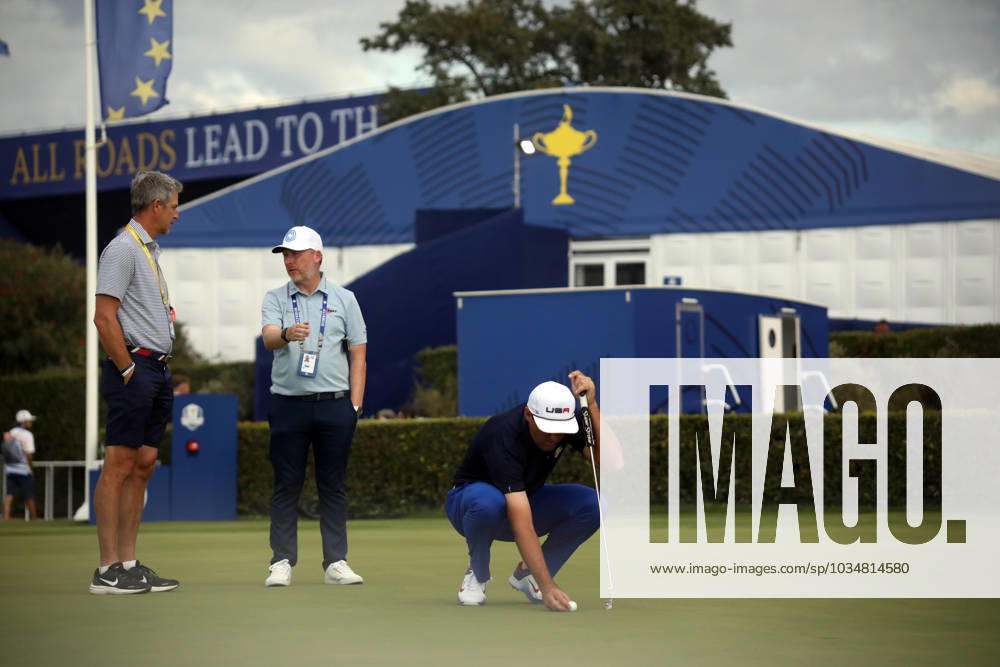 ROME, Italy - 25.09.2023: Golfer during training. Work in progress for the 2023 Ryder Cup in Rome at Marco Simeoni Golf e country club in Rome, Italy.