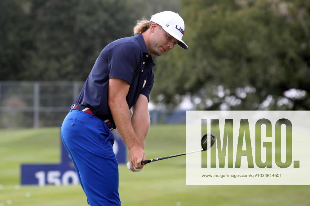 ROME, Italy - 25.09.2023: Golfer Sam Burns for USA during training. Work in progress for the 2023 Ryder Cup in Rome at Marco Simeoni Golf e country club in Rome, Italy.