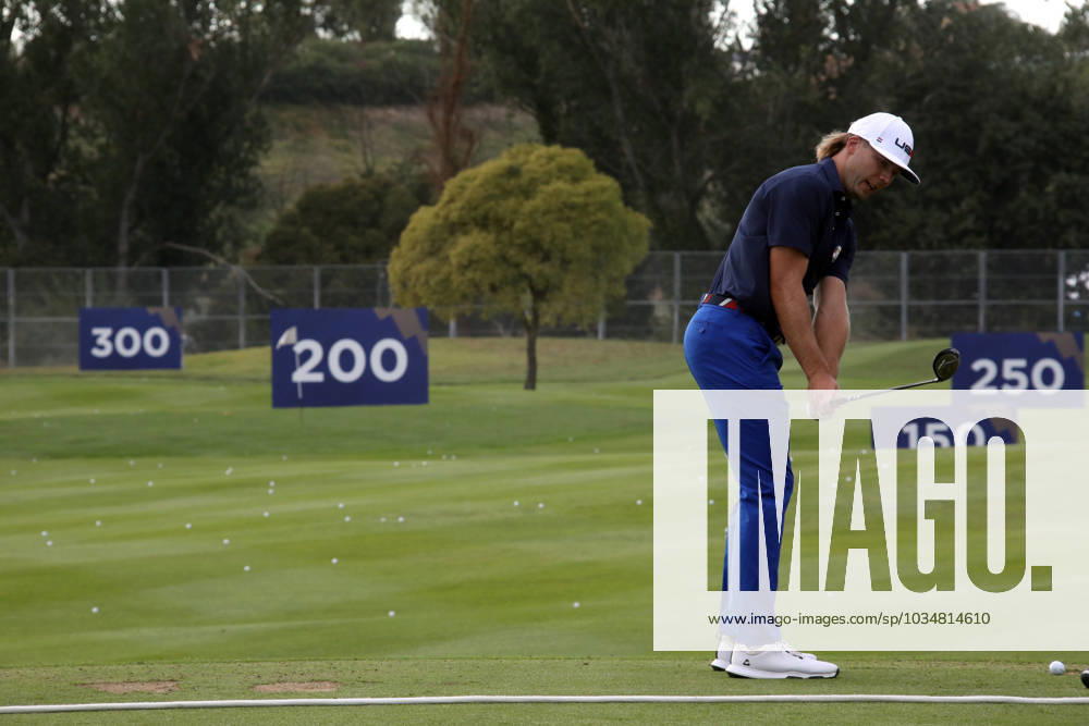 ROME, Italy - 25.09.2023: Golfer Sam Burns for USA during training. Work in progress for the 2023 Ryder Cup in Rome at Marco Simeoni Golf e country club in Rome, Italy.