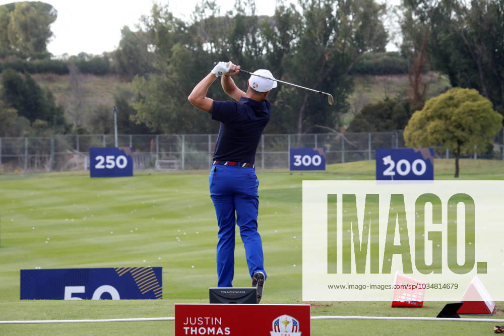 Golf Ryder Cup 2023: Work in progress for the 2023 Ryder Cup in Rome at Marco Simeoni Golf e country club in Rome, Italy. ROME, Italy - 25.09.2023: Golfer Justin Thomas for USA during training. Work in progress for the 2023 Ryder Cup in Rome at Marco Simeoni Golf e country club in Rome, Italy. ROME Italy Italy